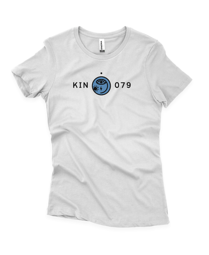Camisa Feminina Branca Kin 079 - Tormenta Magnética Azul - Kin 79