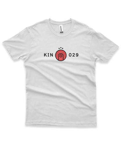 Camiseta Branca Kin 029 - Lua Elétrica Vermelha - Kin 29