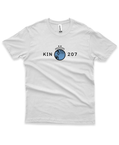 Camiseta Branca Kin 207 - Mão Cristal Azul