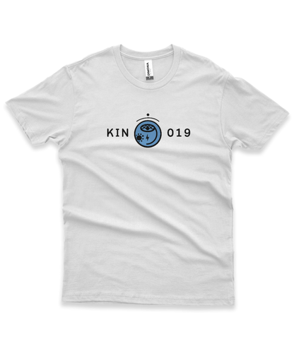 Camiseta Branca Kin 019 - Tormenta Rítmica Azul