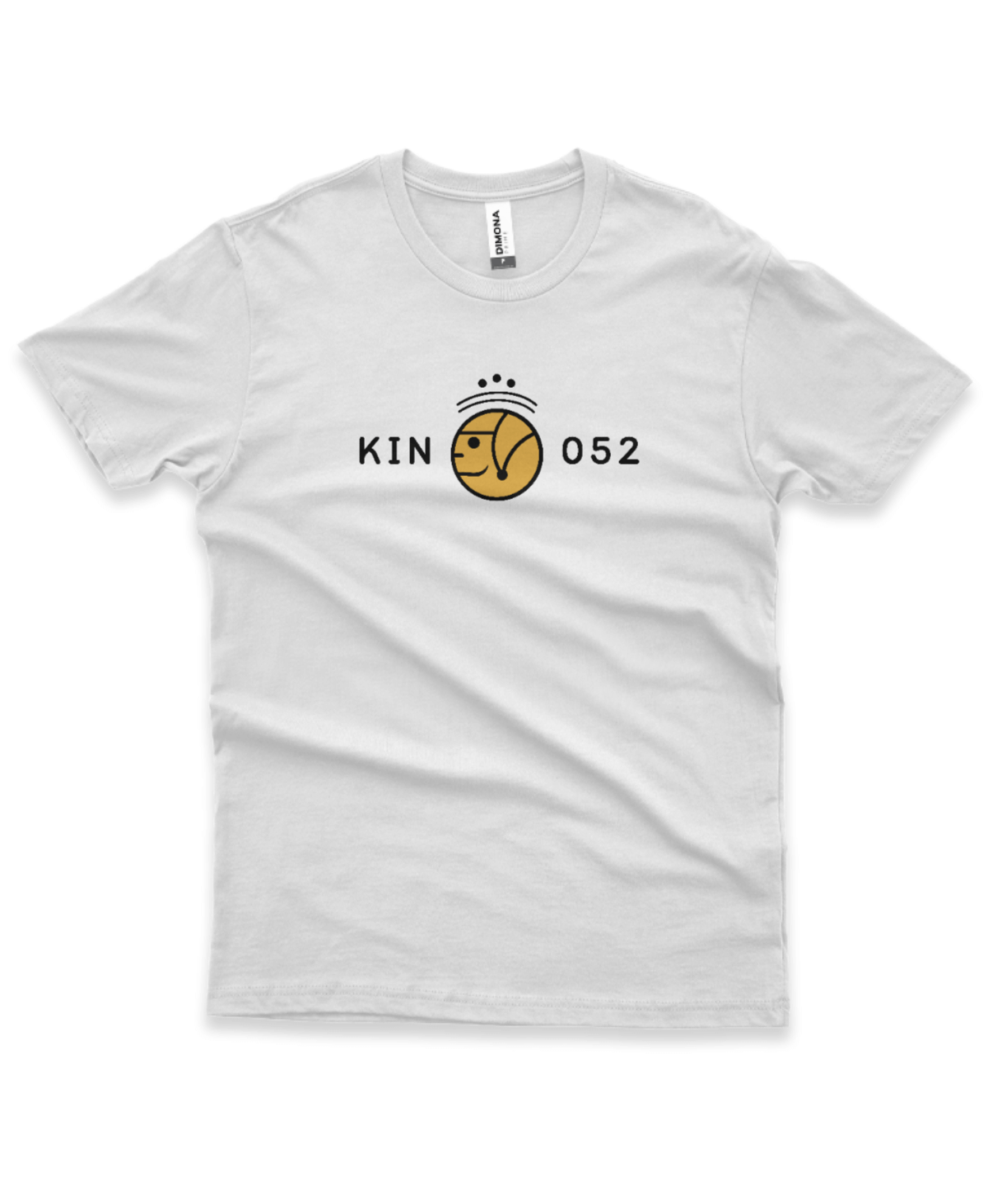 Camiseta Branca Kin 052 - Humano Cósmico Amarelo