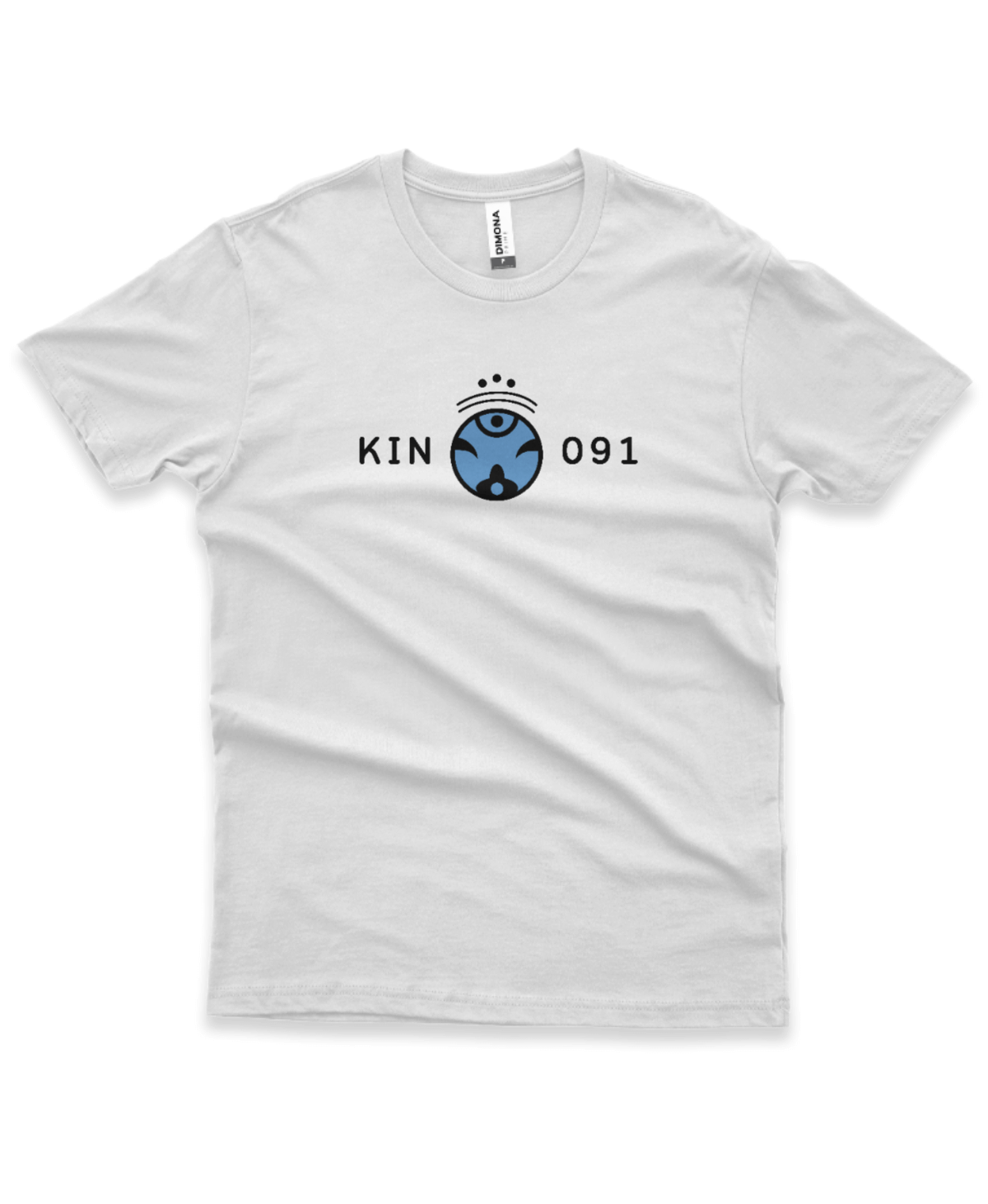 Camiseta Branca Kin 091 - Macaco Cósmico Azul