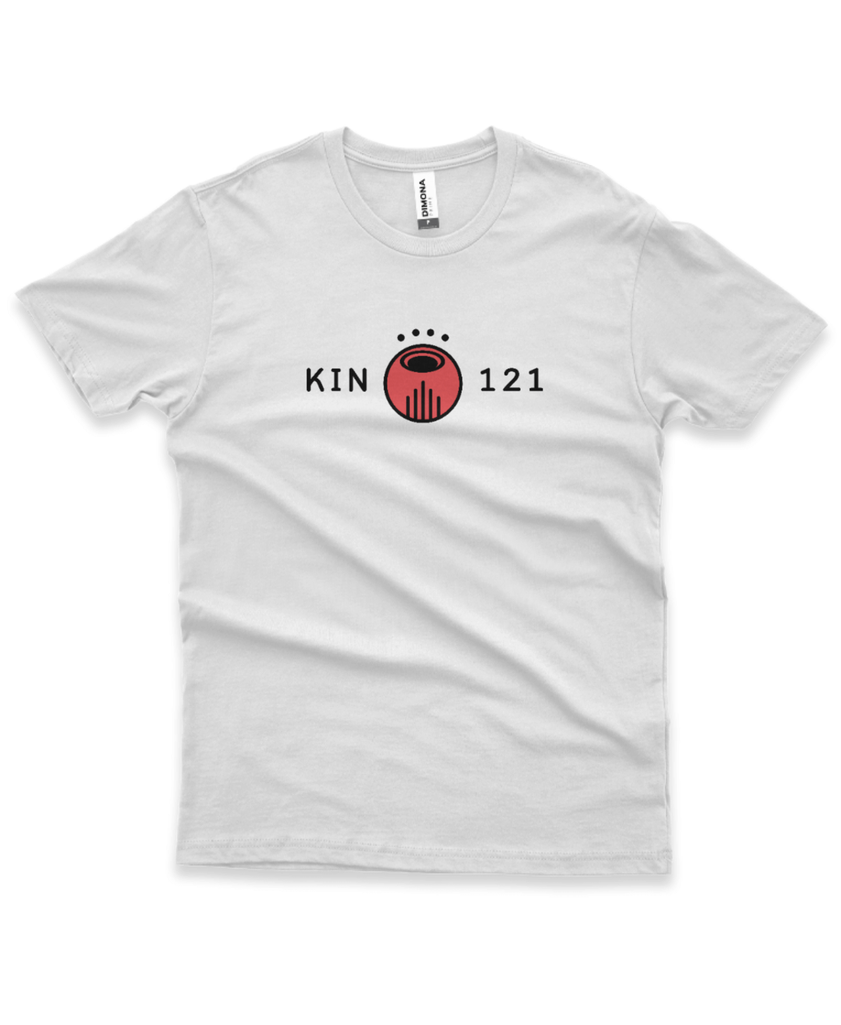 Camiseta Branca Kin 121 - Dragão Autoexistente Vermelho