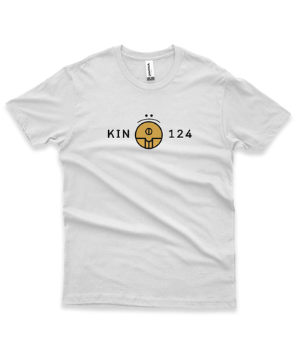 Camiseta Branca Kin 124 - Semente Ressonante Amarela