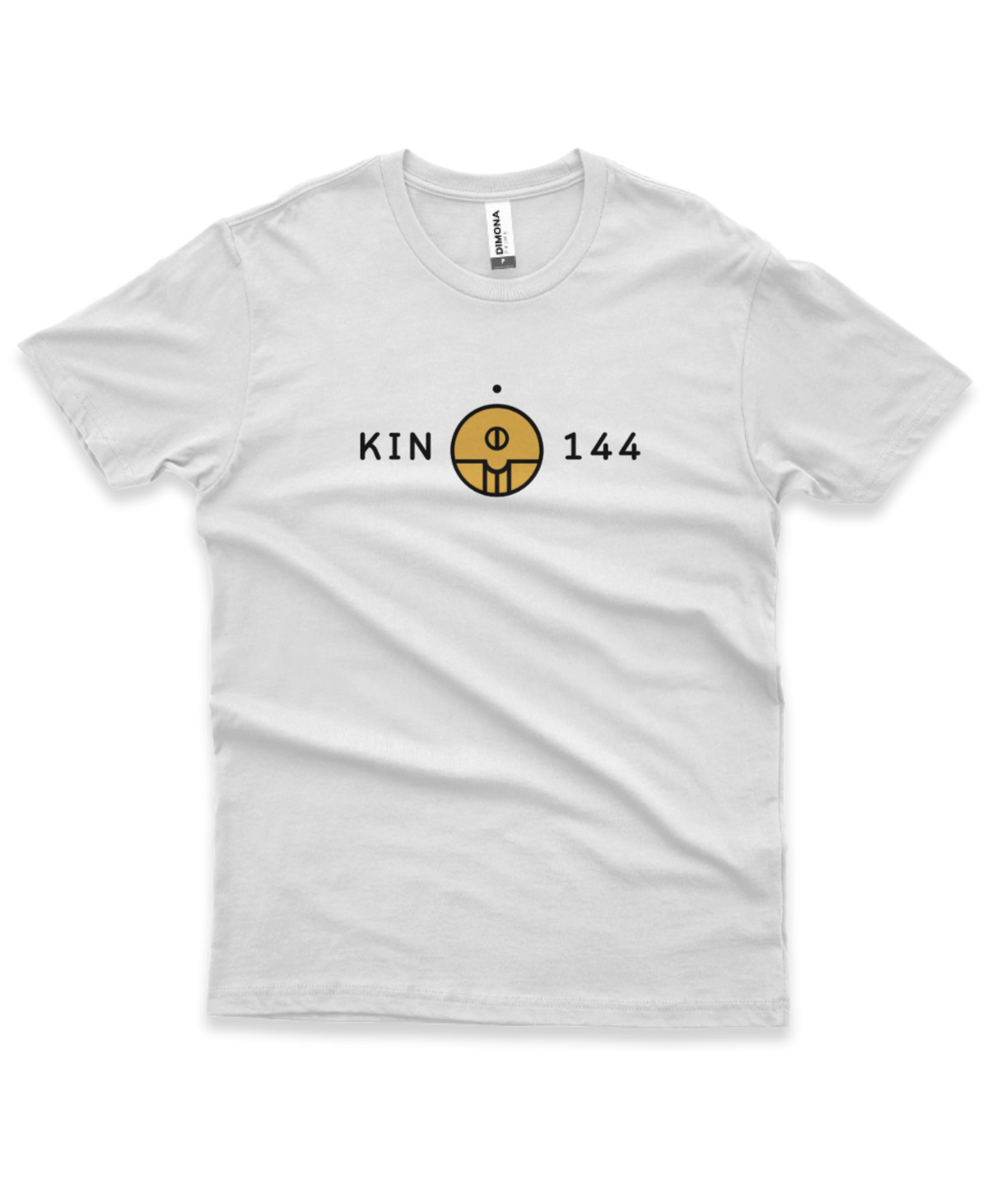 Camiseta Branca Kin 144 - Semente Magnética Amarela