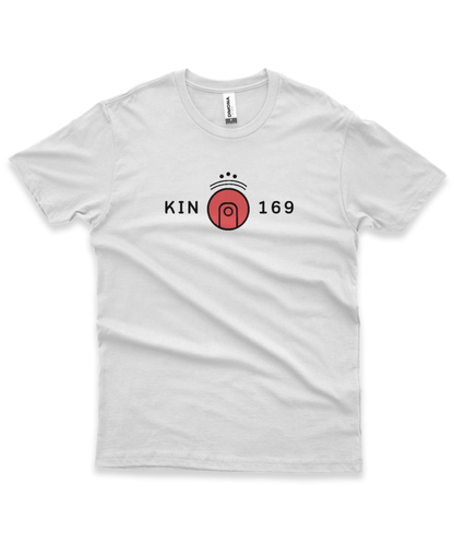 Camiseta Branca Kin 169 - Lua Cósmica Vermelha