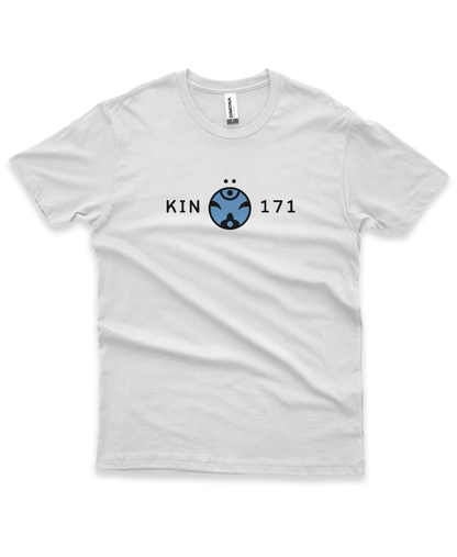 Camiseta Branca Kin 171 - Macaco Lunar Azul