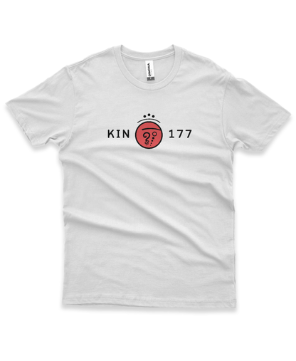 Camiseta Branca Kin 177 - Terra Galáctica Vermelha