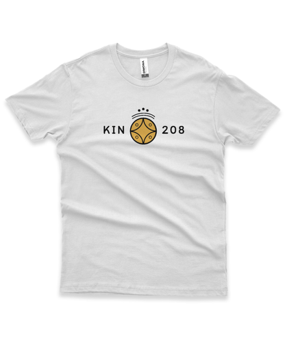 Camiseta Branca Kin 208 - Estrela Cósmica Amarela