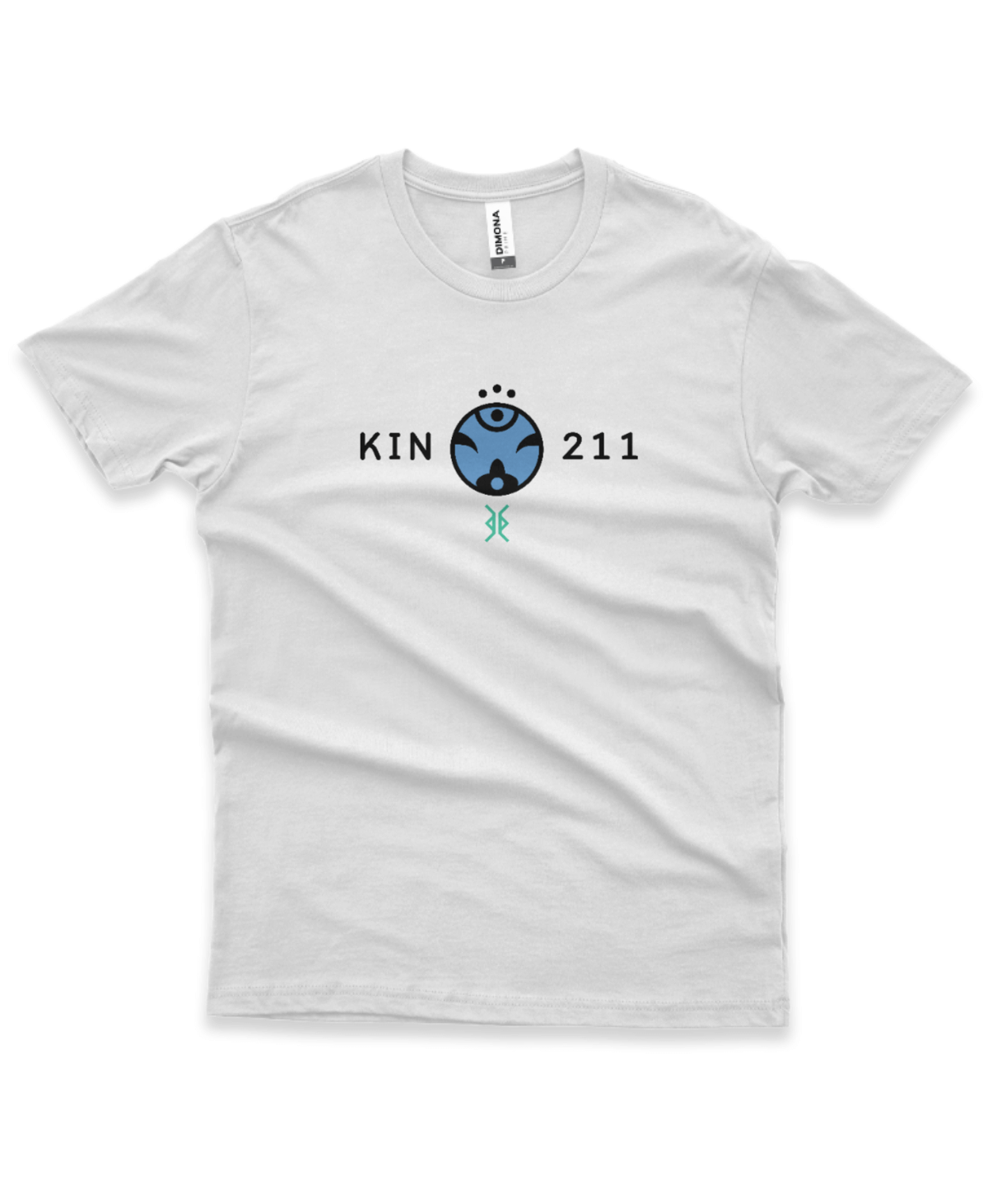 Camiseta Branca Kin 211 - Macaco Elétrico Azul