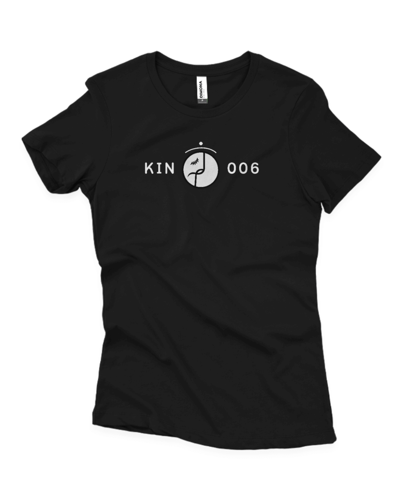 Mockup Camisa Preta - Camisa Feminina Kin 006 - Enlaçador de Mundos Rítmico - Kin 06 - Kin 6