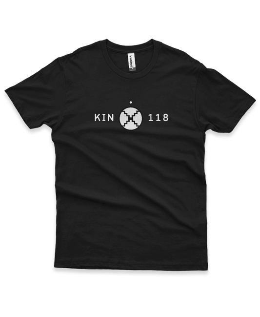 Camiseta Preta Kin 118 - Espelho Magnético Branco