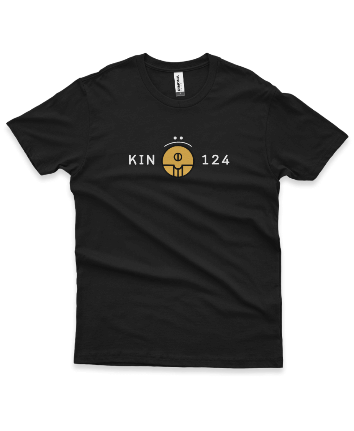 Camiseta Preta Kin 124 - Semente Ressonante Amarela