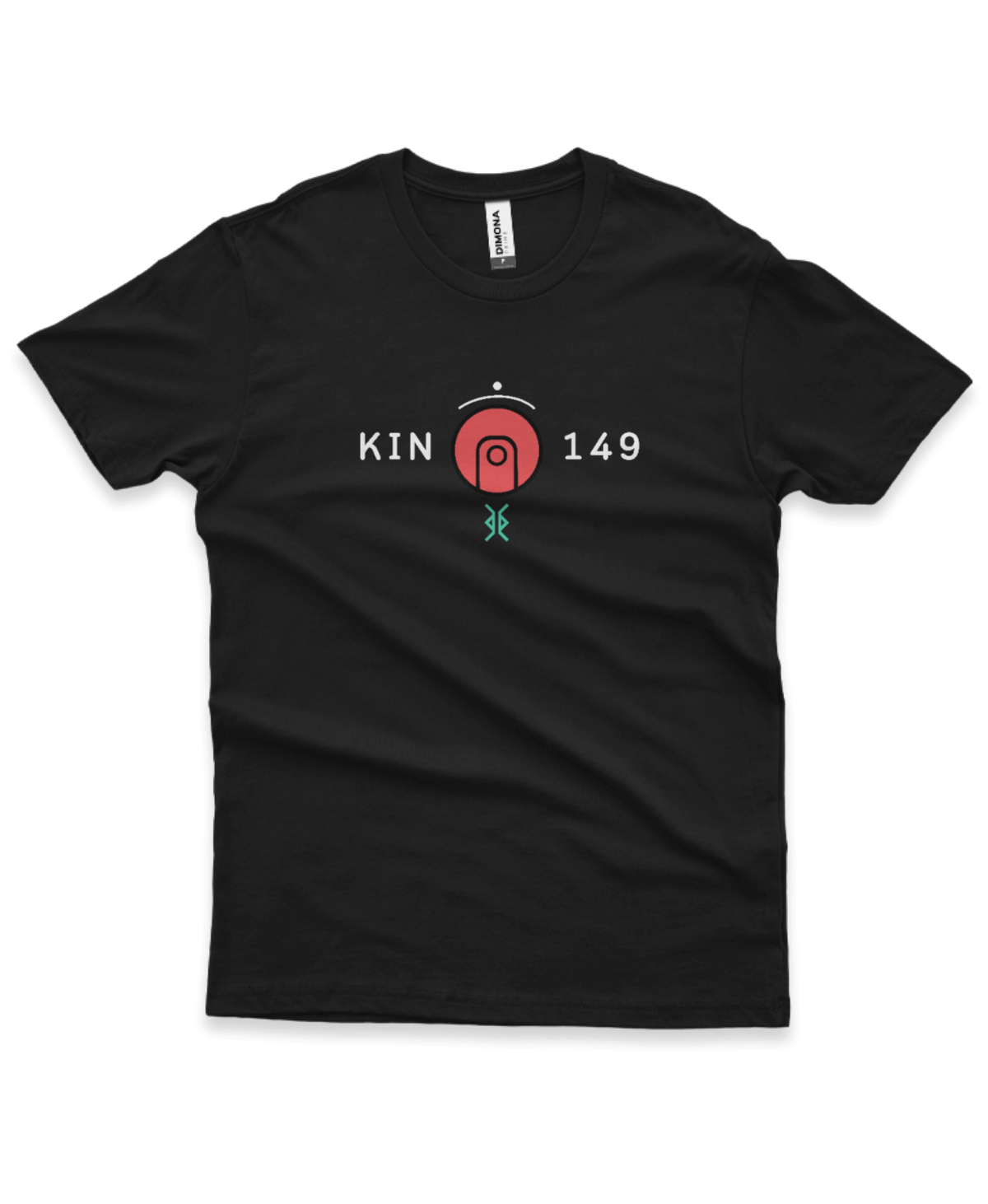 Camiseta Preta Kin 149 - Lua Rítmica Vermelha