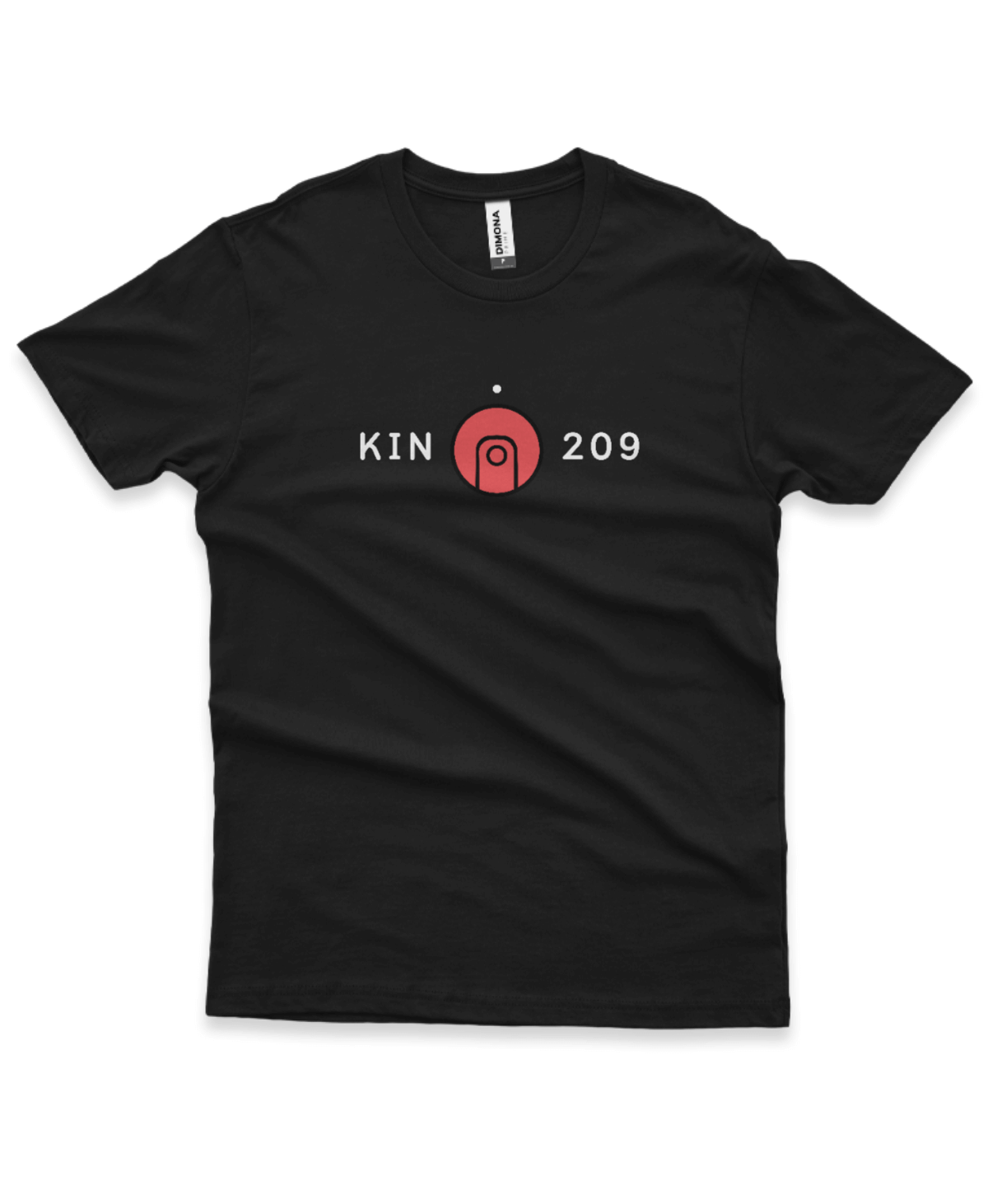 Camiseta Preta Kin 209 - Lua Magnética Vermelha