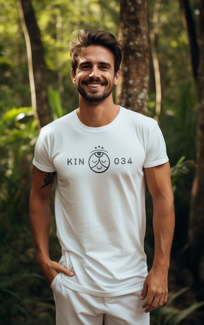 Camiseta Branca Kin 034 - Mago Galáctico Branco