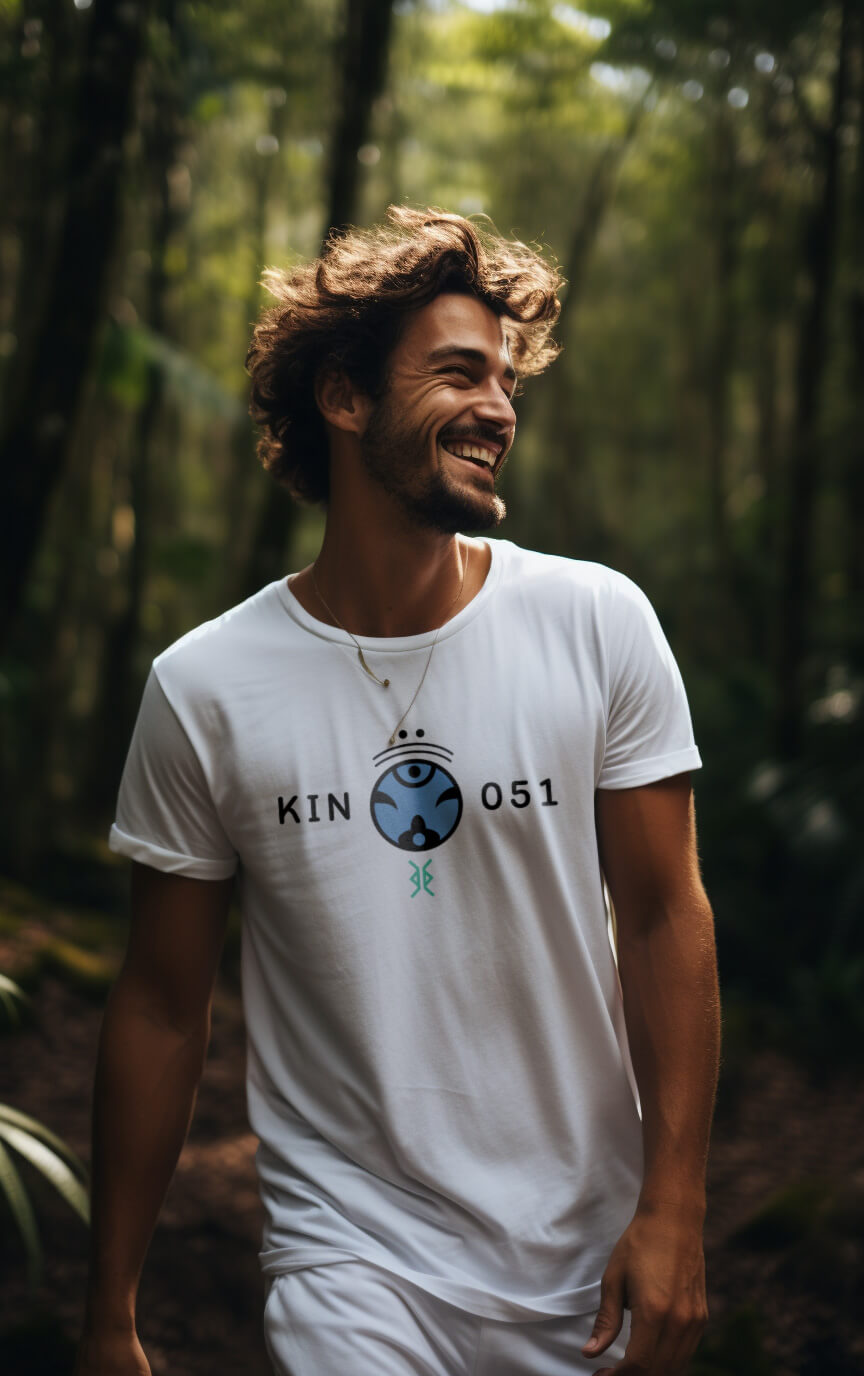 Camiseta Branca Kin 051 - Macaco Cristal Azul