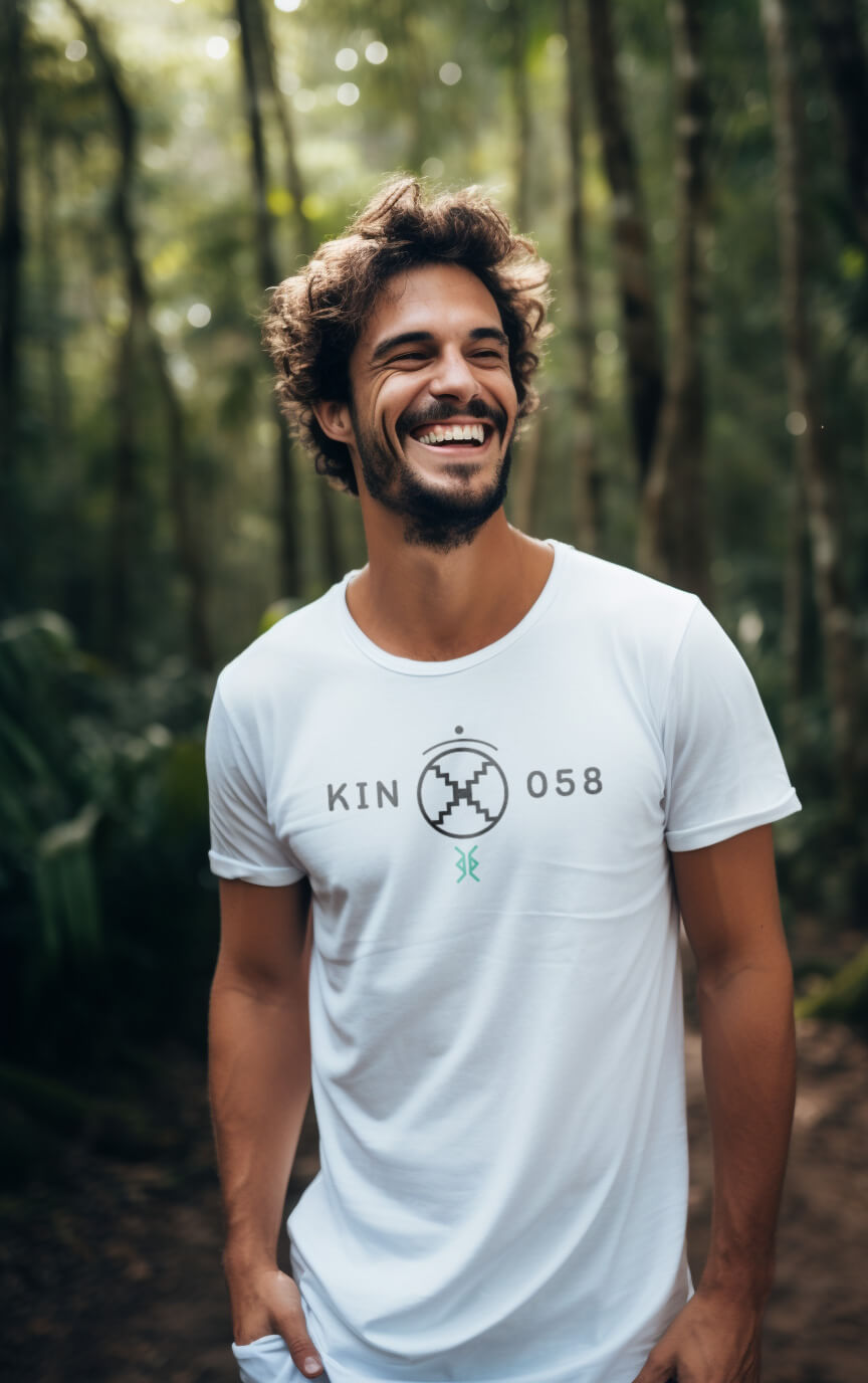 Camiseta Branca Kin 058 - Espelho Rítmico Branco