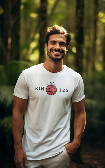 Camiseta Branca Kin 125 - Serpente Galáctica Vermelha