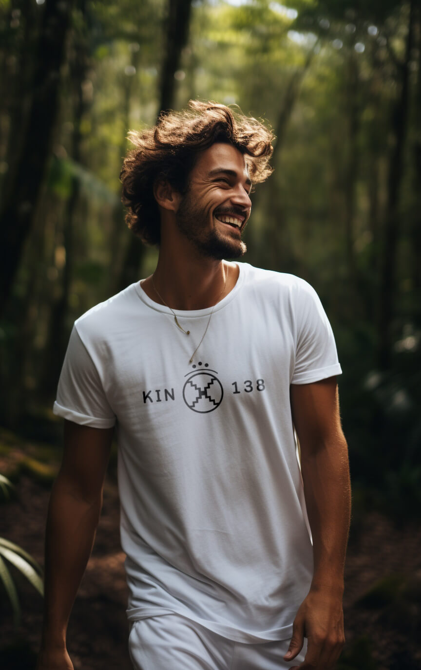 Camiseta Branca Kin 138 - Espelho Galáctico Branco