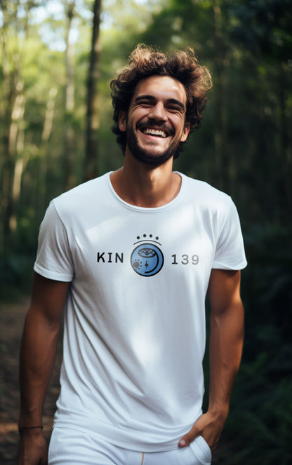 Camiseta Branca Kin 139 - Tormenta Solar Azul