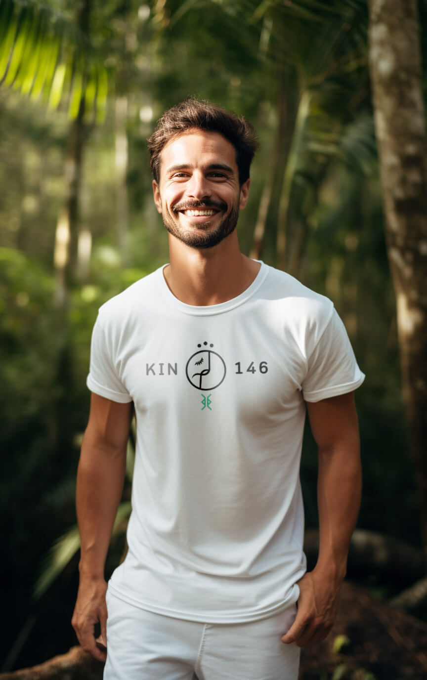 Camiseta Branca Kin 146 - Enlaçador de Mundos Elétrico