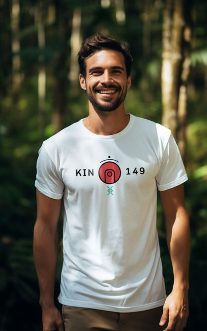 Camiseta Branca Kin 149 - Lua Rítmica Vermelha