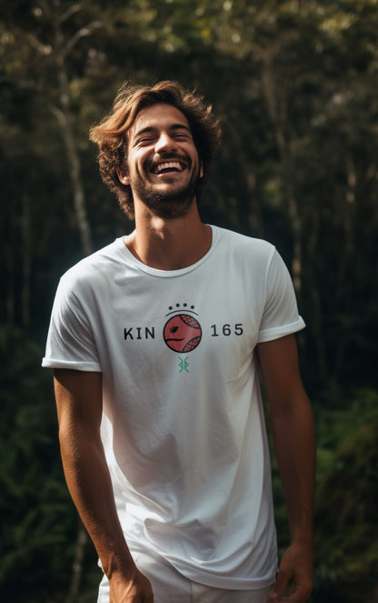 Camiseta Branca Kin 165 - Serpente Solar Vermelha