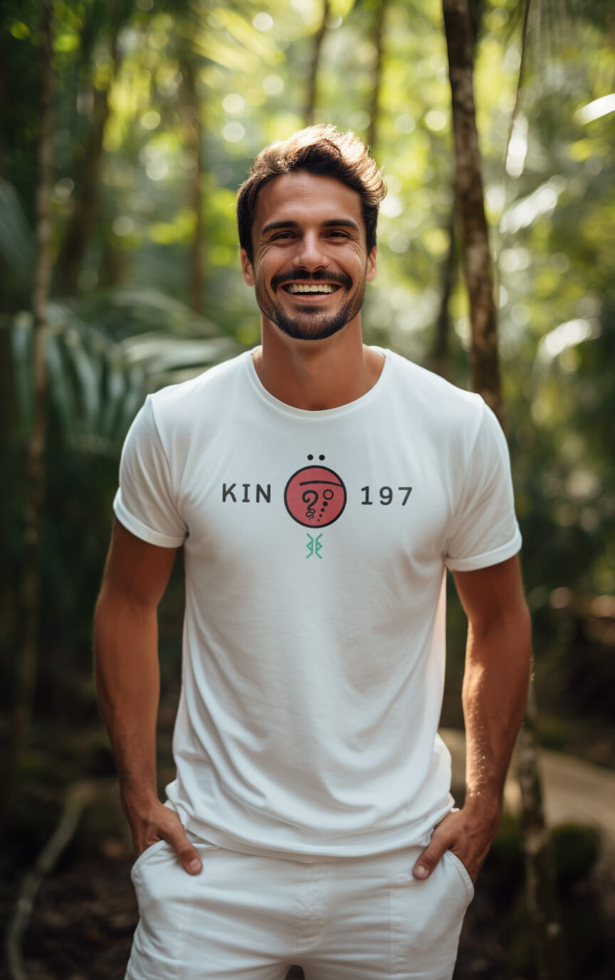 Camiseta Branca Kin 197 - Terra Lunar Vermelha