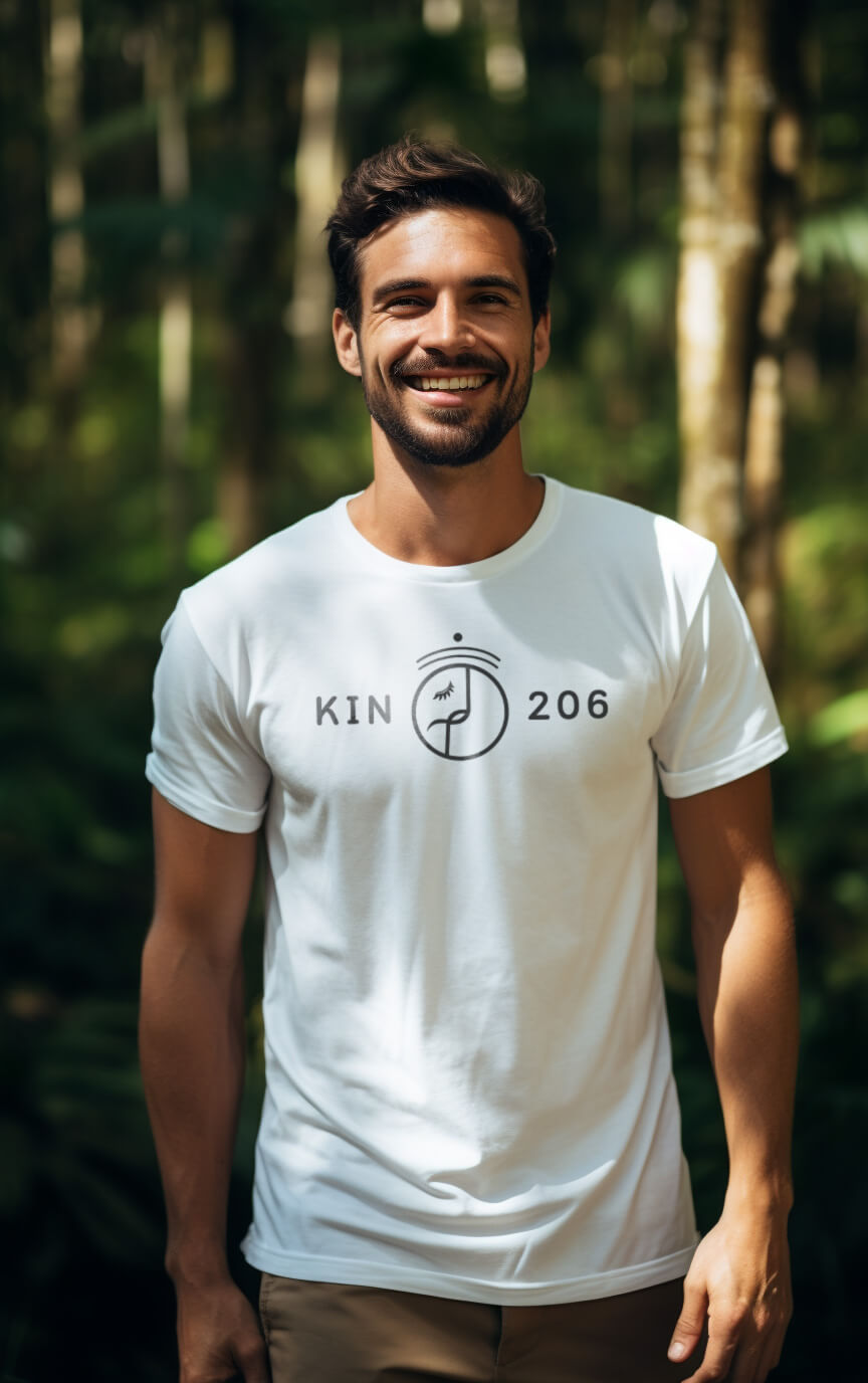 Camiseta Branca Kin 206 - Enlaçador de Mundos Espectral