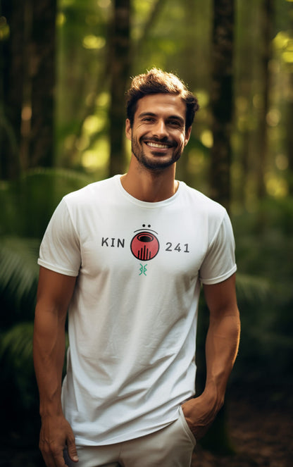 Camiseta Branca Kin 241 - Dragão Ressonante Vermelho