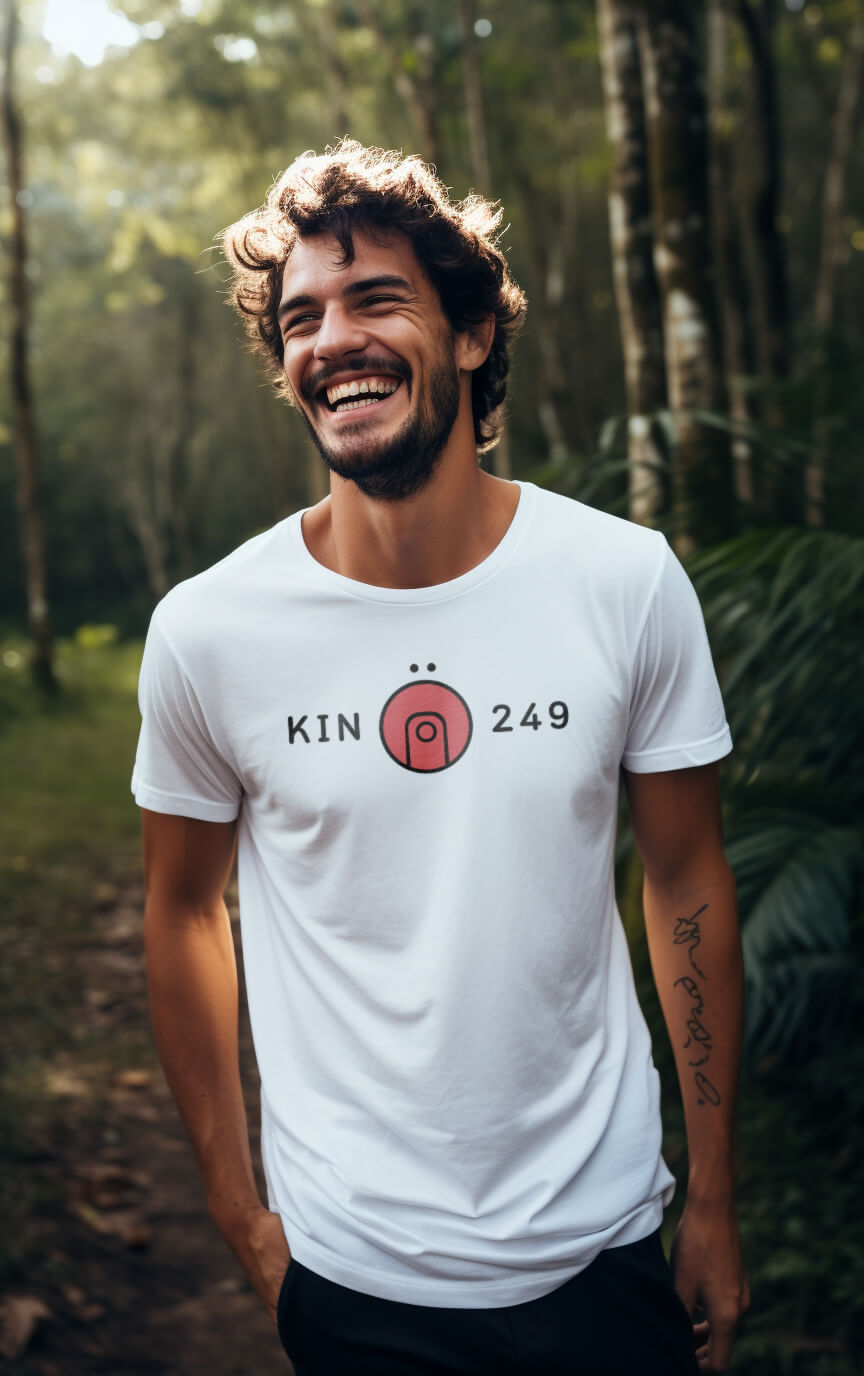 Camiseta Branca Kin 249 - Lua Lunar Vermelha