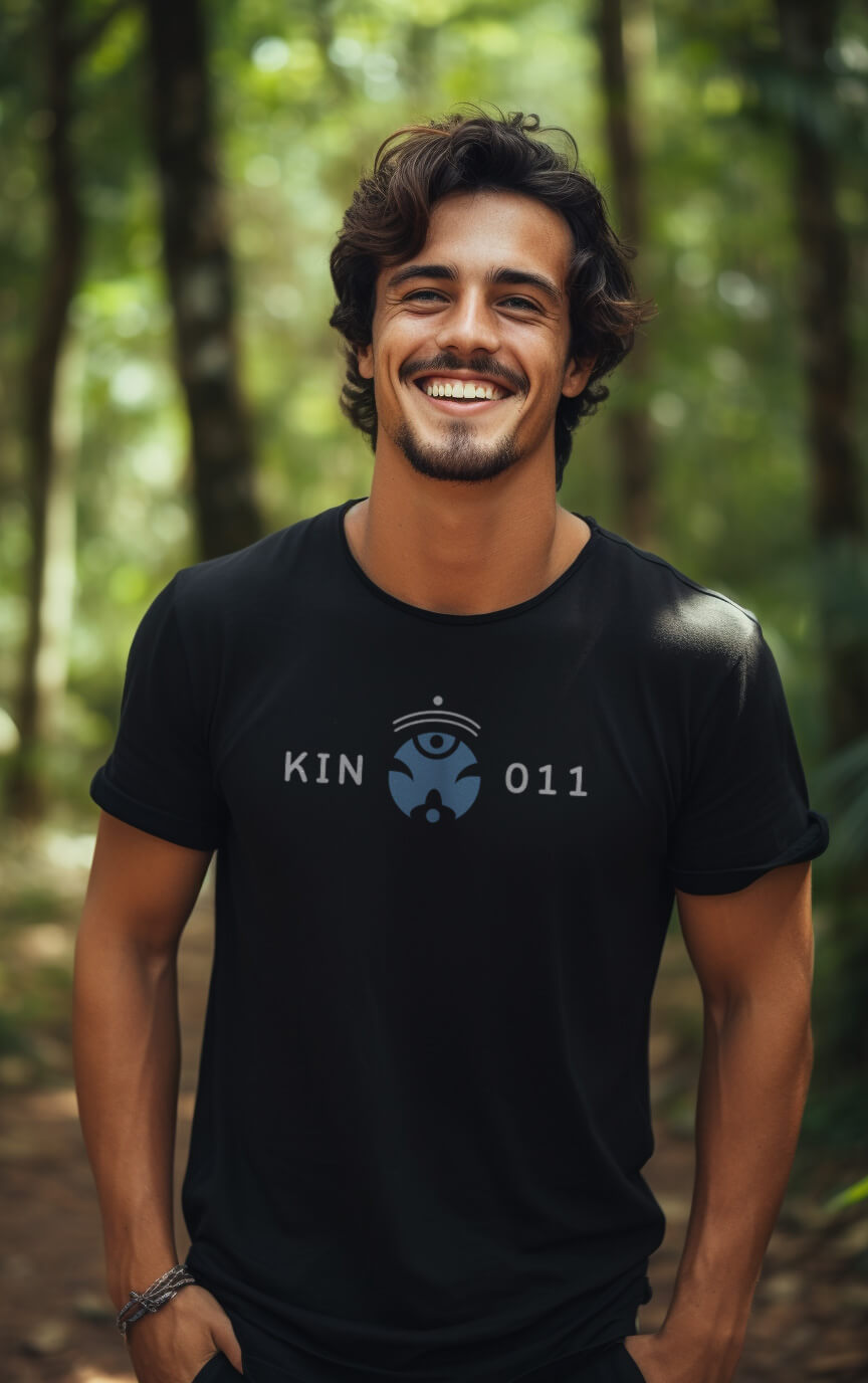 Camiseta Preta Kin 011 - Macaco Espectral Azul