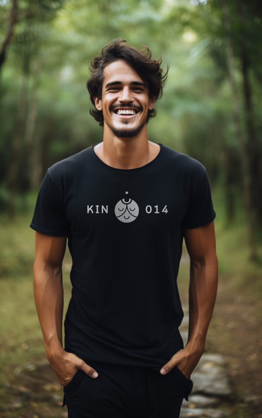 Camiseta Preta Kin 014 - Mago Magnético Branco