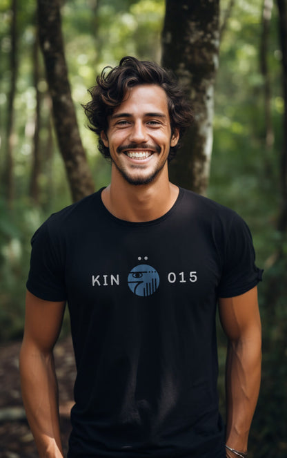 Camiseta Preta Kin 015 - Águia Lunar Azul