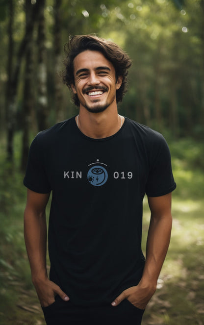 Camiseta Preta Kin 019 - Tormenta Rítmica Azul