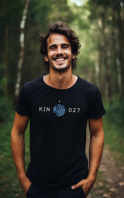 Camiseta Preta Kin 027 - Mão Magnética Azul