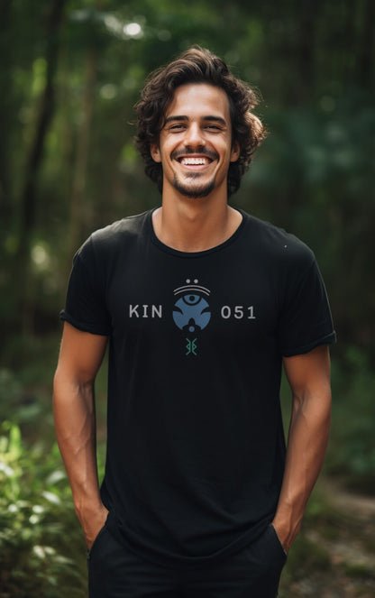 Camiseta Preta Kin 051 - Macaco Cristal Azul