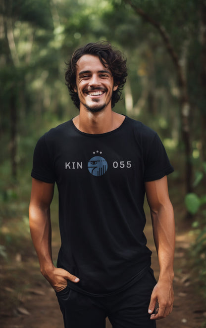 Camiseta Preta Kin 055 - Águia Elétrica Azul