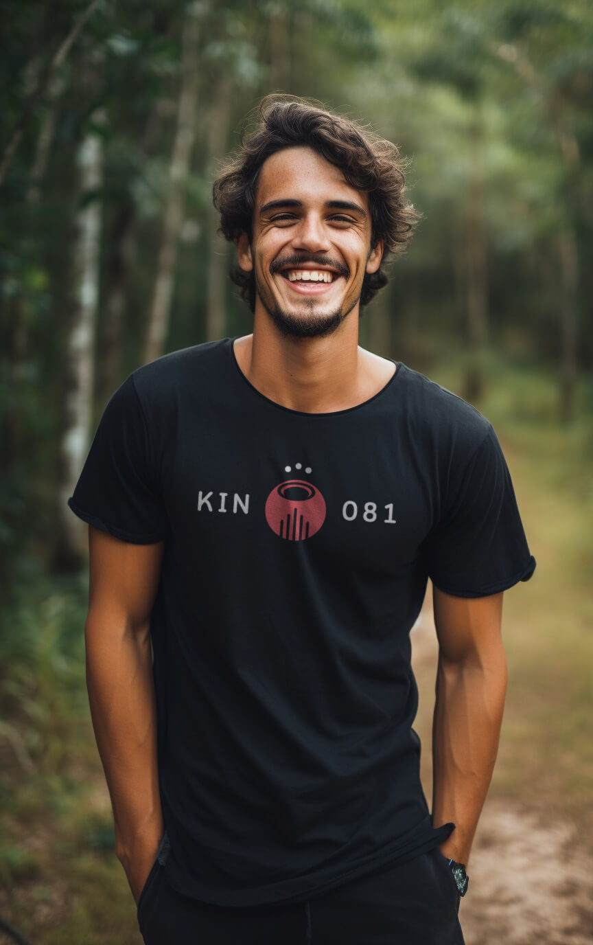 Camiseta Preta Kin 081 - Dragão Elétrico Vermelho