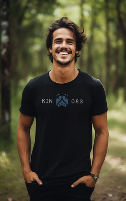 Camiseta Preta Kin 083 - Noite Harmônica Azul