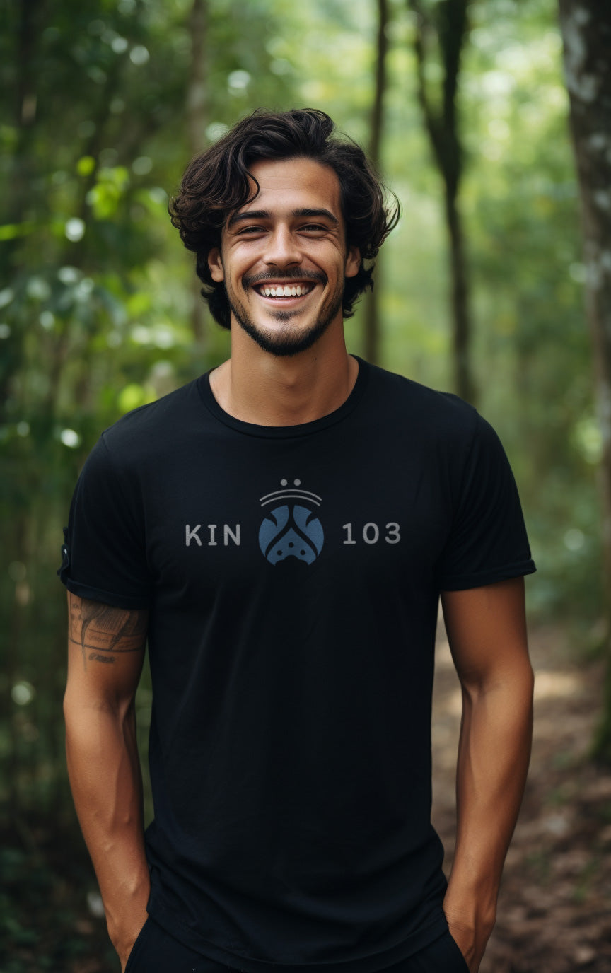 Camiseta Preta Kin 103 - Noite Cristal Azul