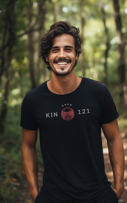 Camiseta Preta Kin 121 - Dragão Autoexistente Vermelho