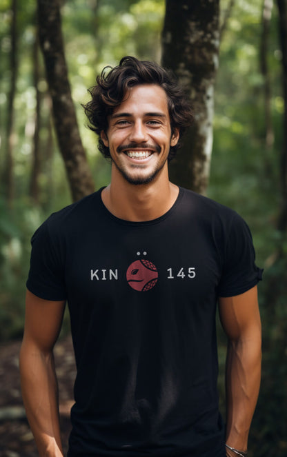 Camiseta Preta Kin 145 - Serpente Lunar Vermelha