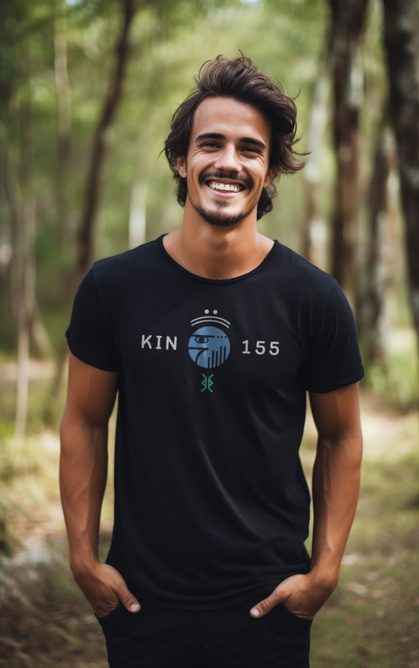 Camiseta Preta Kin 155 - Águia Cristal Azul