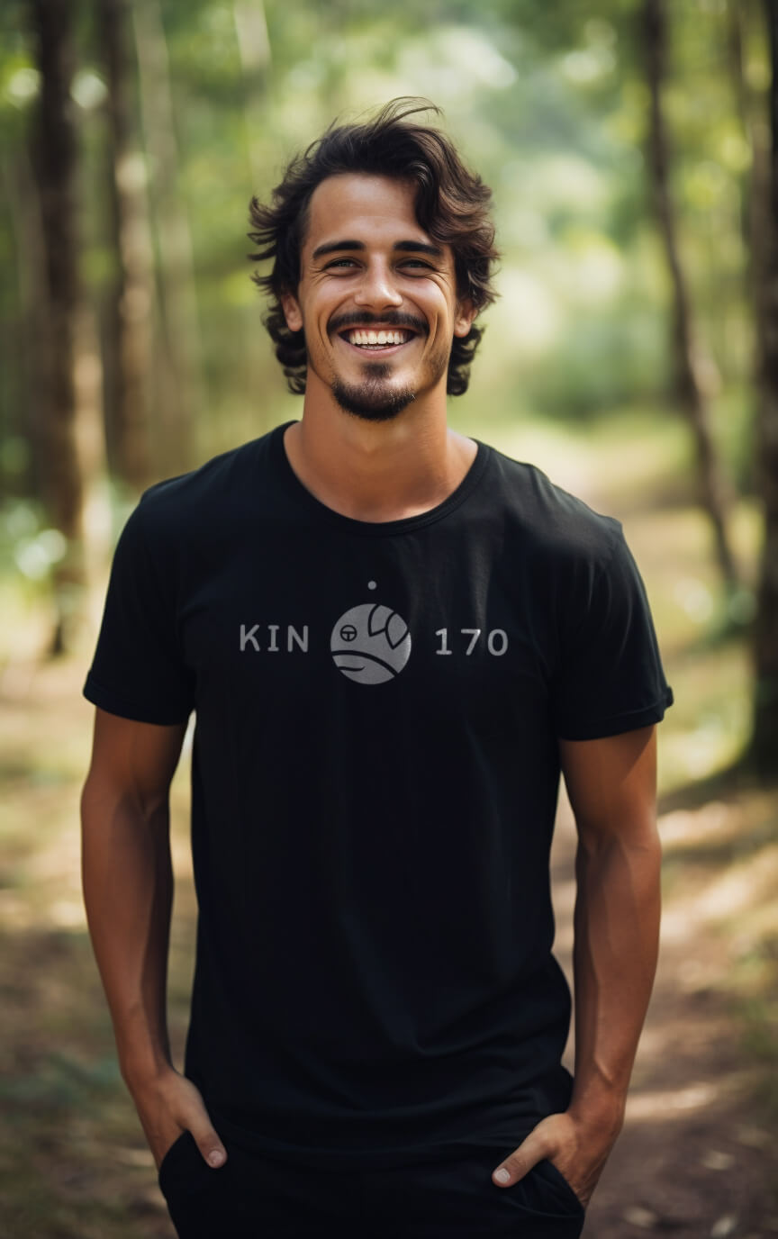 Camiseta Preto Kin 170 - Cachorro Magnético Branco