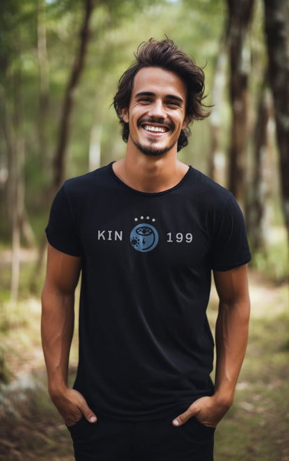 Camiseta Preta Kin 199 - Tormenta Autoexistente Azul