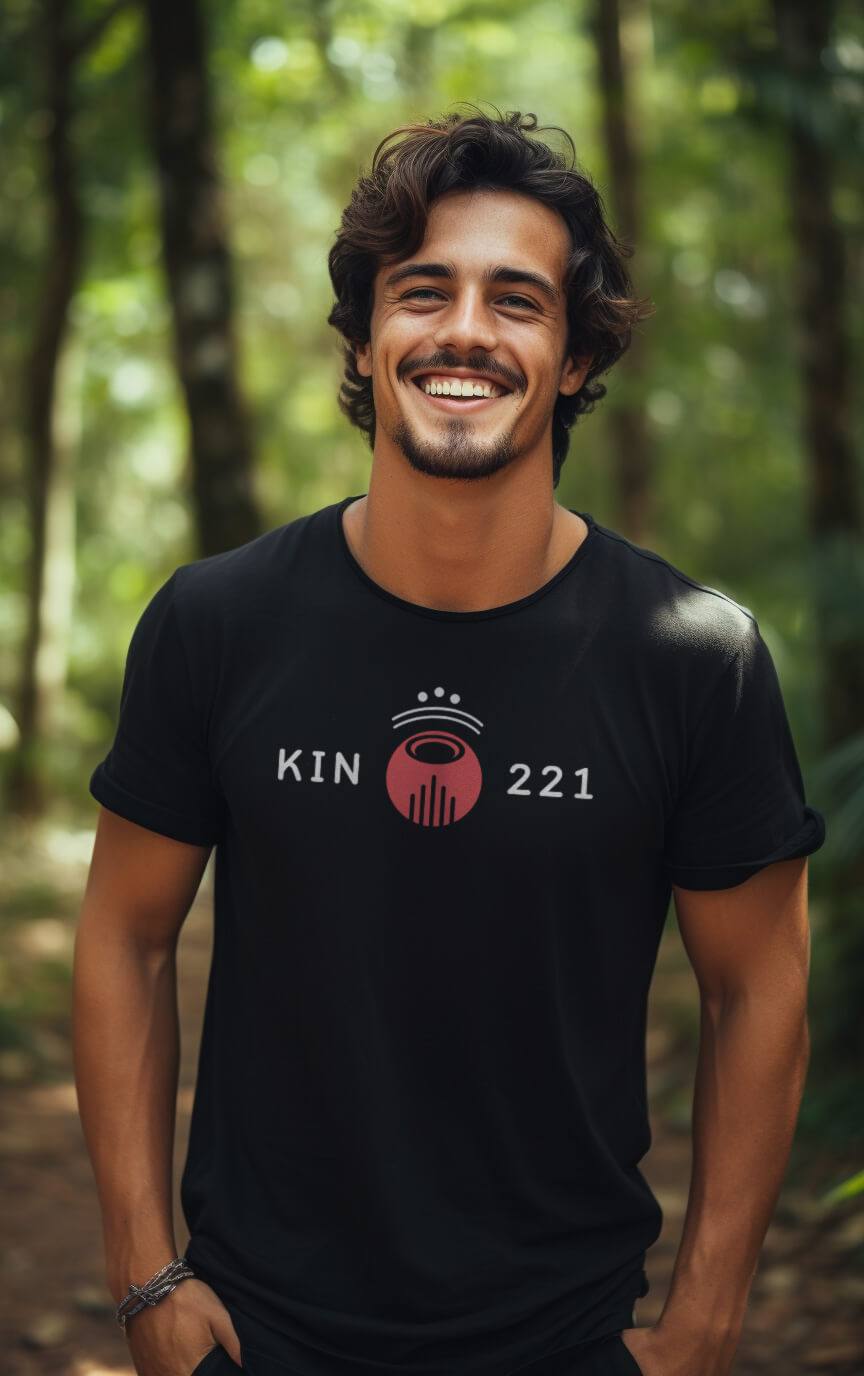 Camiseta Preta Kin 221 - Dragão Cósmico Vermelho