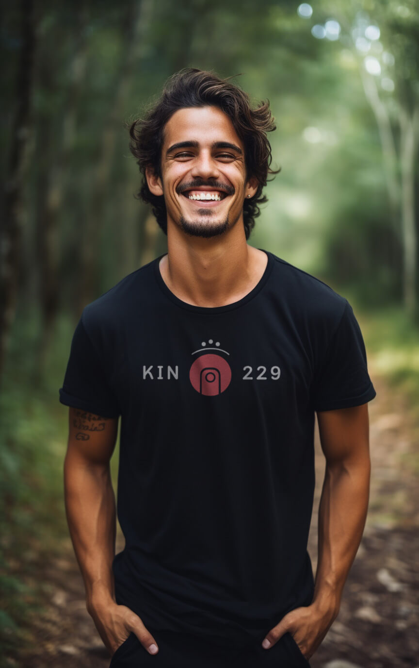 Camiseta Preta Kin 229 - Lua Galáctica Vermelha