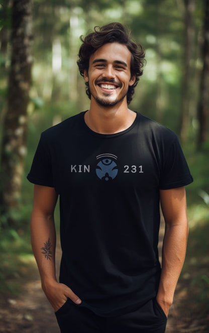 Camiseta Preta Kin 231 - Macaco Planetário Azul